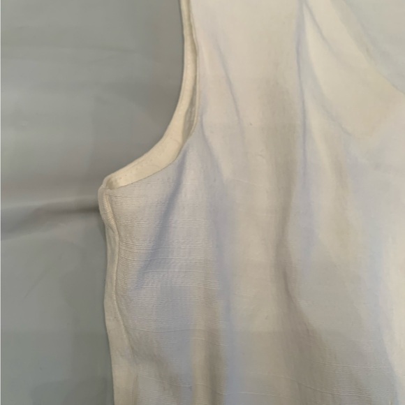 Vintage woman’s long white button  up dress with gold accent buttons sleeveless - Picture 8 of 13